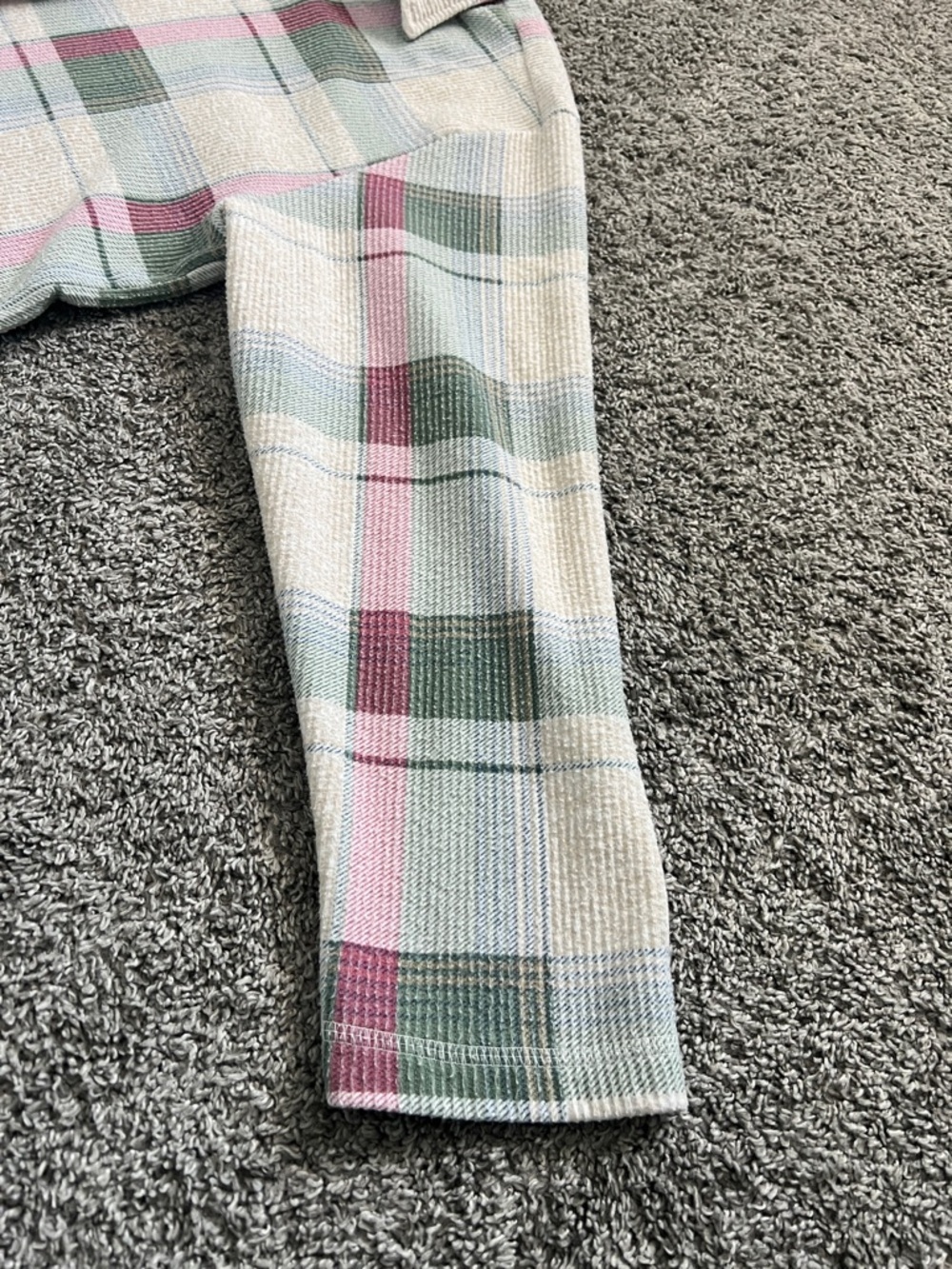 Jordan Taylor Women’s Textured Pink & Sage Green Plaid Button-Down Shirt Size 1X - Picture 4 of 11